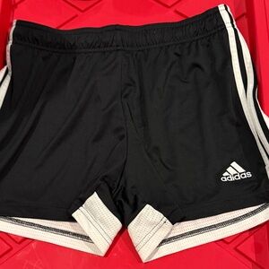 Adidas Black Shorts with White Accents